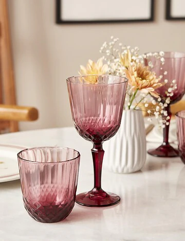 Colore Kesme Bardak 6'lı Gül Kurusu (320 cc)