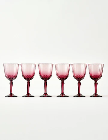 Colore Kesme Kadeh 6'lı Gülkurusu (310 cc)