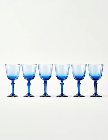 Colore Kesme Kadeh 6'lı Mavi (310 cc)
