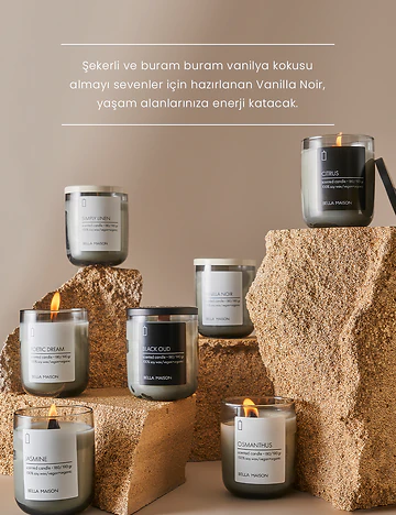 Vanilla Noir Ahşap Fitilli Soy Wax Mum