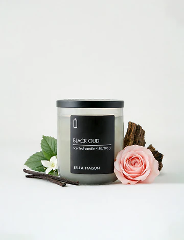 Black Oud Ahşap Fitilli Soy Wax Mum