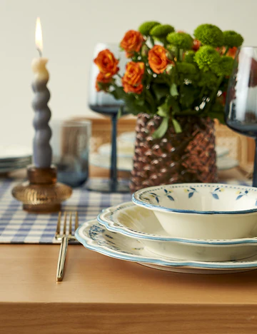 Mabel Stoneware 24 Parça 6 Kişilik Yemek Takımı Mavi
