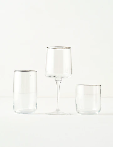 Premium Bardak-Kadeh Set 18'li Silver