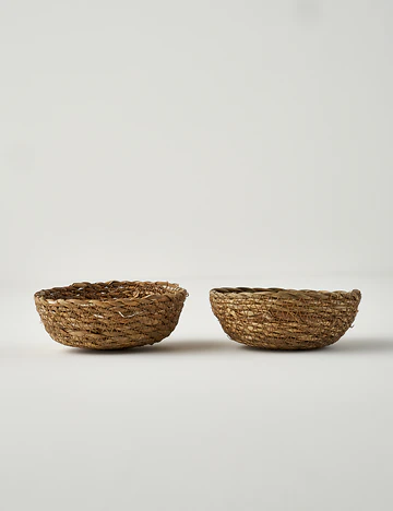 Carmen Hasır Sepet 2'li Naturel (15x4 cm)