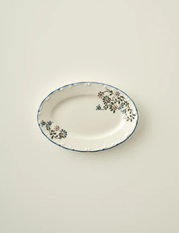 Vintage Kayık Tabak Mavi (20 cm)
