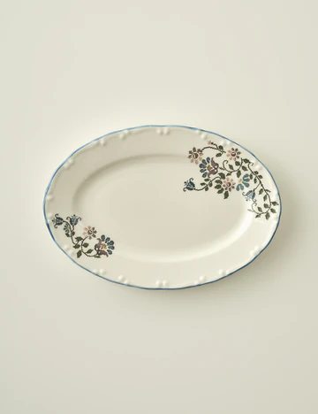 Vintage Kayık Tabak Mavi (25 cm)