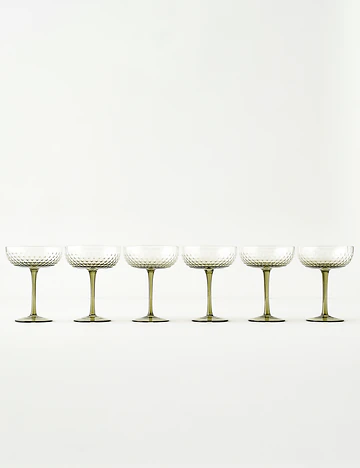 Bubble Martini Kadeh Seti 6'lı Yeşil (220 cc)