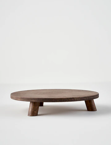 Aris Ayaklı Sunum Tabağı Naturel (29 cm)