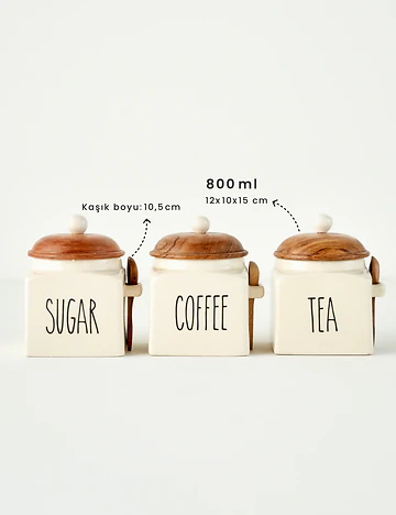 Koffi Seramik Kavanoz Krem (800 ml)