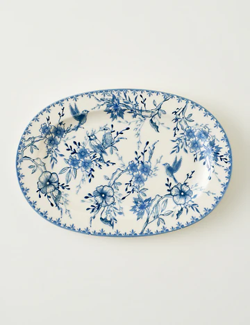 Bleu Blanc Porselen Büyük Sunum Tabağı Mavi (30 cm)