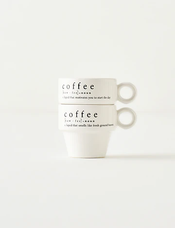 Coffeeaholic Seramik Espresso 2'li Set Siyah (105 cc)