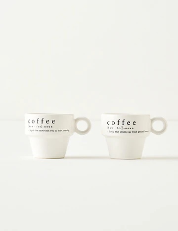 Coffeeaholic Seramik Espresso 2'li Set Siyah (105 cc)