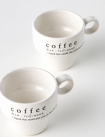 Coffeeaholic Seramik Espresso 2'li Set Siyah (105 cc)