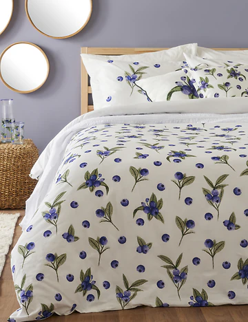 %100 Pamuk Ranforce Blueberry Çift Kişilik Nevresim Seti (200x220 cm)