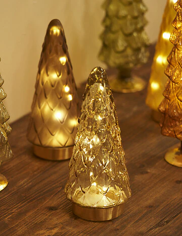 Pine Tree Yılbaşı Ledli Aydınlatma Gold (24 cm)