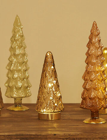 Pine Tree Yılbaşı Ledli Aydınlatma Kahverengi (24 cm)