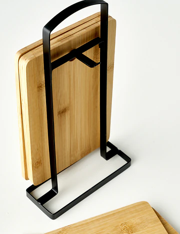 Miron 6'lı Standlı Kesme Tahtası Naturel (16x5x30 cm)