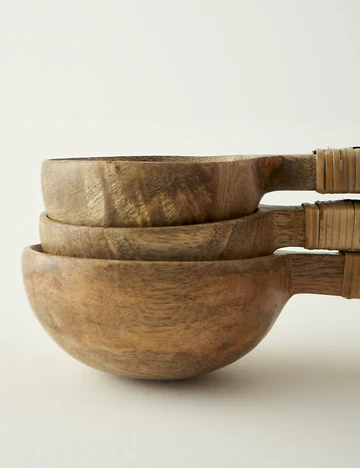 Varna 3'lü Ölçü Kaşığı Seti Naturel (21,5x8,5x5,5 cm)