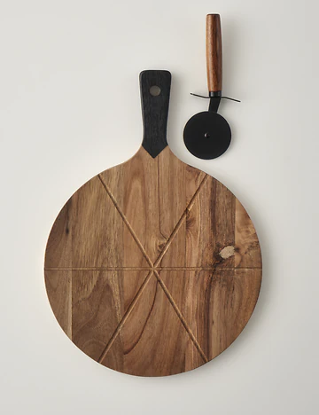Slice Pizza Sunum Seti Naturel (42x30 cm)