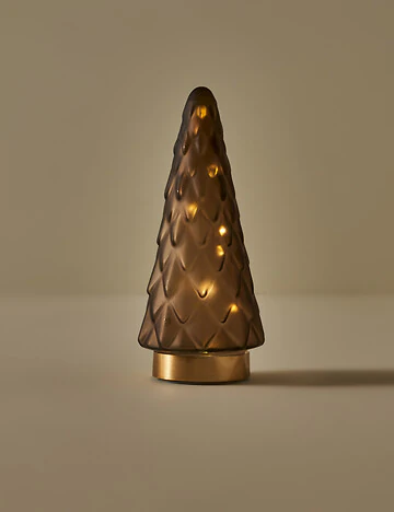 Pine Tree Dekoratif Ledli Aydınlatma Koyu Kahve (24 cm)