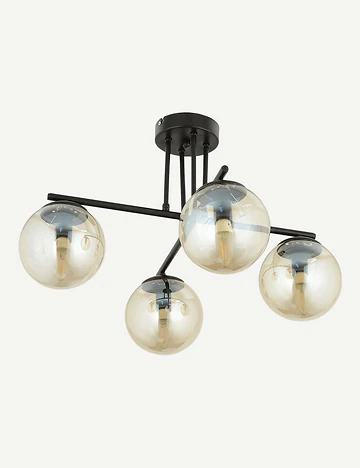 Dolly 4'lü Bal Camlı Avize Siyah (76x36 cm)