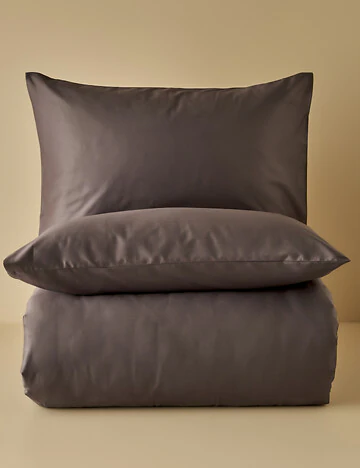 %100 Pamuk Saten Supreme Basic Çift Kişilik Nevresim Seti Antrasit (200x220 cm)