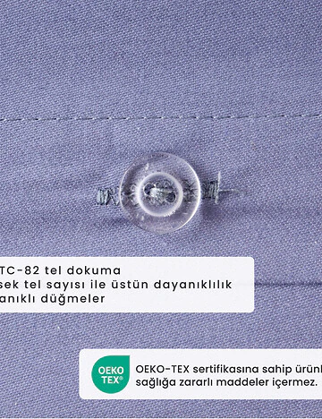 %100 Pamuk Saten Supreme Çift Kişilik Nevresim Seti Mavi (200x220 cm)