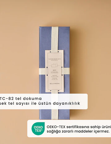 %100 Pamuk Saten Supreme 2'li Yastık Kılıfı Mavi (50x70 cm)