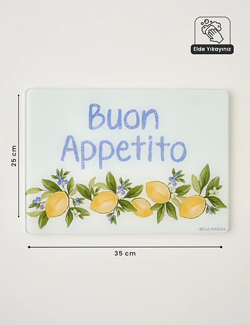 Lemoncello Cam Kesme Tahtası (35x25 cm)