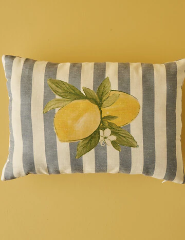 Lemoncello Pamuklu Baskılı Kırlent Kılıfı Mavi (35x50 cm)