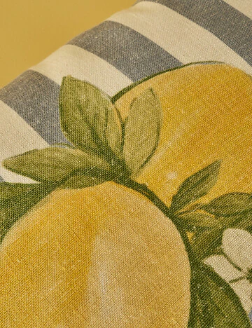 Lemoncello Pamuklu Baskılı Kırlent Kılıfı Mavi (35x50 cm)