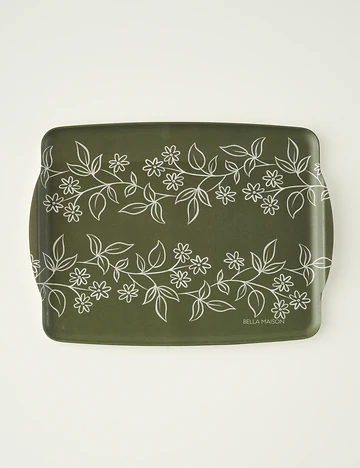 Leaf Melamin Tepsi Yeşil (42x31 cm)
