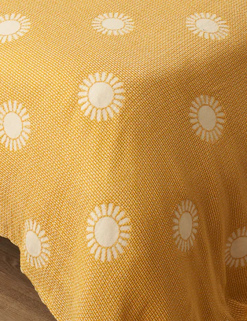 Sunny Pamuklu Çift Kişilik Yatak Örtüsü Sarı (200x220 cm)