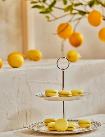 Lemoncello Porselen 2 Katlı Kurabiyelik