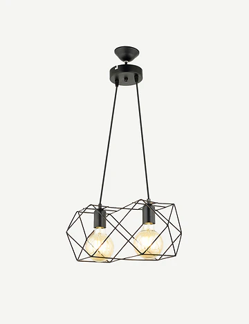 Celine 2'li Sıralı Sarkıt Avize Siyah (50x75 cm)