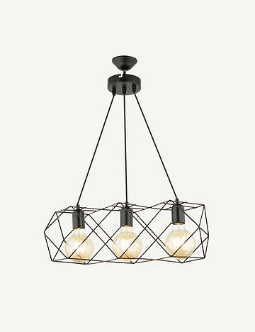 Celine 3'lü Sıralı Sarkıt Avize Siyah (50x90 cm)