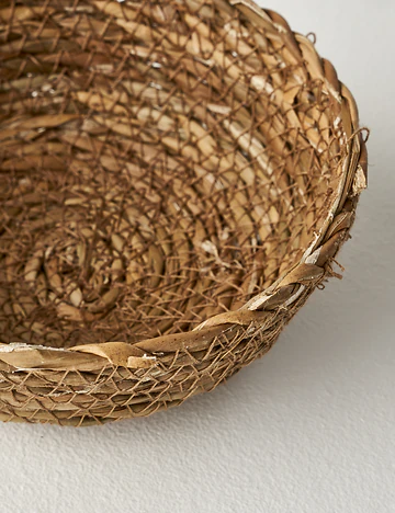 Carmen 4'lü Hasır Sepet Naturel (15x4 cm)
