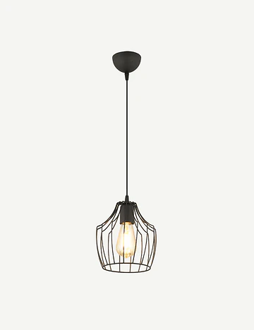 Forest Tekli Avize Siyah (20x65 cm)
