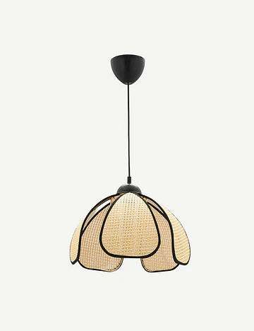 Brook Rattan Sarkıt Siyah Biyeli Naturel-Siyah (30x70 cm)