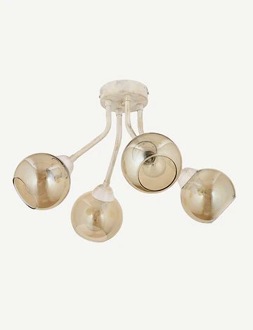 Jesscia 4'lü Silme Bal Camlı Avize Beyaz (66x32 cm)