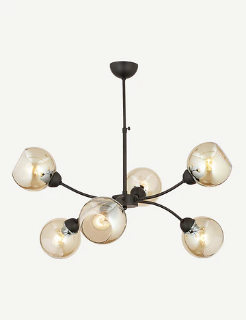 Leto 6'lı Avize Siyah (75x55 cm)