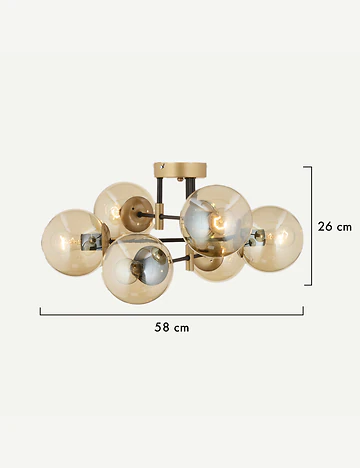 Cosmo 6'lı Avize Gold (35x70 cm)