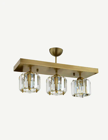 Cooper 3'lü Sıralı  Plafonyer Avize Eskitme (54x30 cm)