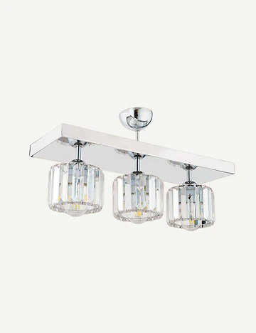Cooper 3'lü Sıralı Plafonyer Avize Krom (54x30 cm)