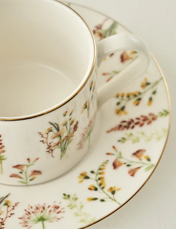 Flores Porselen 2'li Çay Fincanı Seti (180 cc)