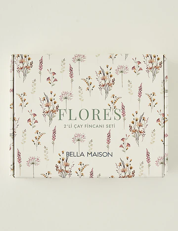 Flores Porselen 2'li Çay Fincanı Seti (180 cc)