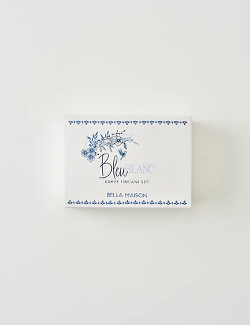 Bleu Blanc 2'li Kahve Fincanı Seti Mavi (90 cc)
