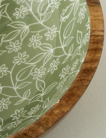 Floral Mango Sunum Kasesi Yeşil (30x8 cm)