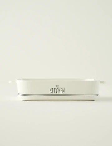 My Kitchen Porselen Fırın Kabı Orta Boy Beyaz (29,8x18,7x5,8 cm)