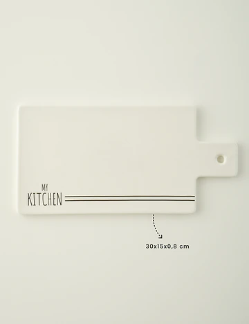 My Kitchen Porselen Sunum ve Kesme Tahtası Beyaz (30x15x0,8 cm)